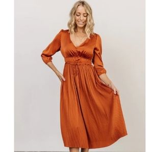 NWT! Baltic Born Gabriella Satin Midi Dress